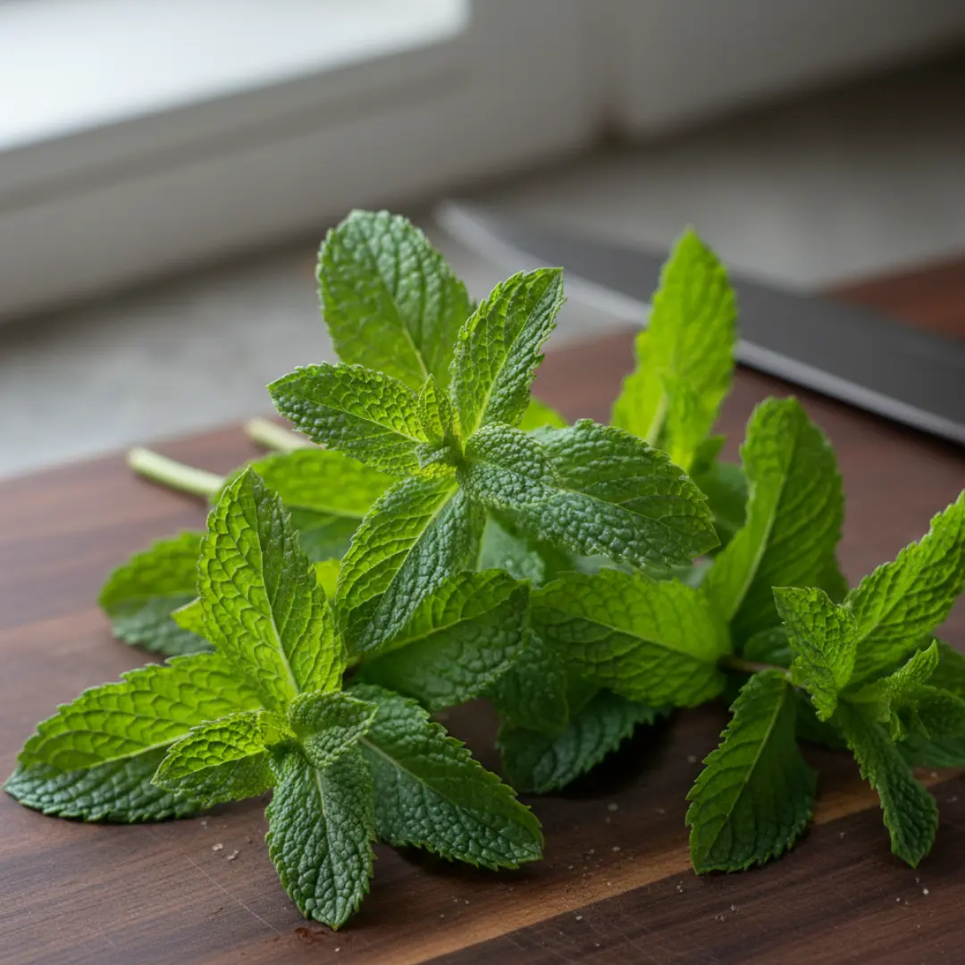 Lush green mint plant